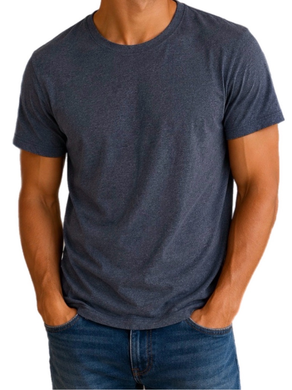 M Abercrombie & Fitch Men's Heather Charcoal Crew Tee Streetwear Casual